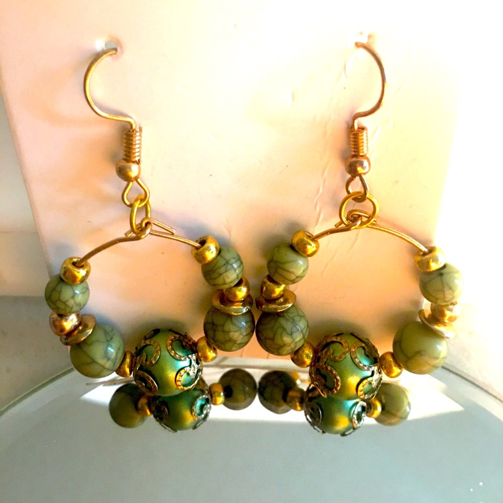 Green Glitter Hat Earrings St Patrick’s day / green earrings.